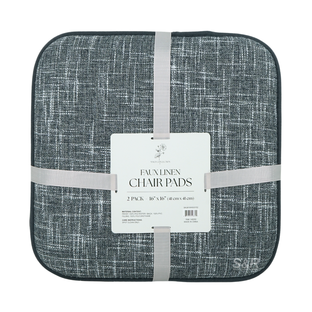 Faux Linen 2-pack Black Chairpads